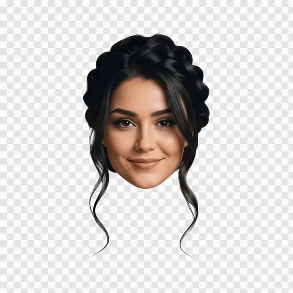 Head and hair cut out cleanly by the AI face cutout tool