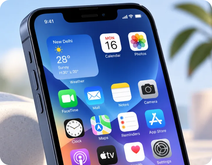 A phone home screen with app icons