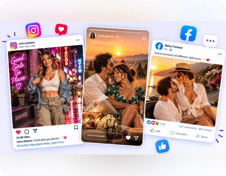 Instagram and Facebook posts with sharp photos