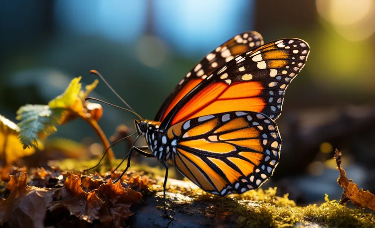 A butterfly photo, soft on the left and sharp on the right