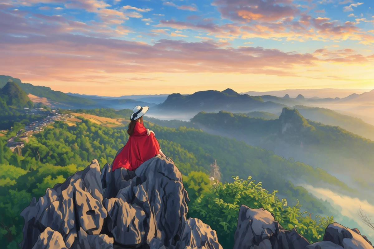 Travel photos with dreamy illustrated backgrounds