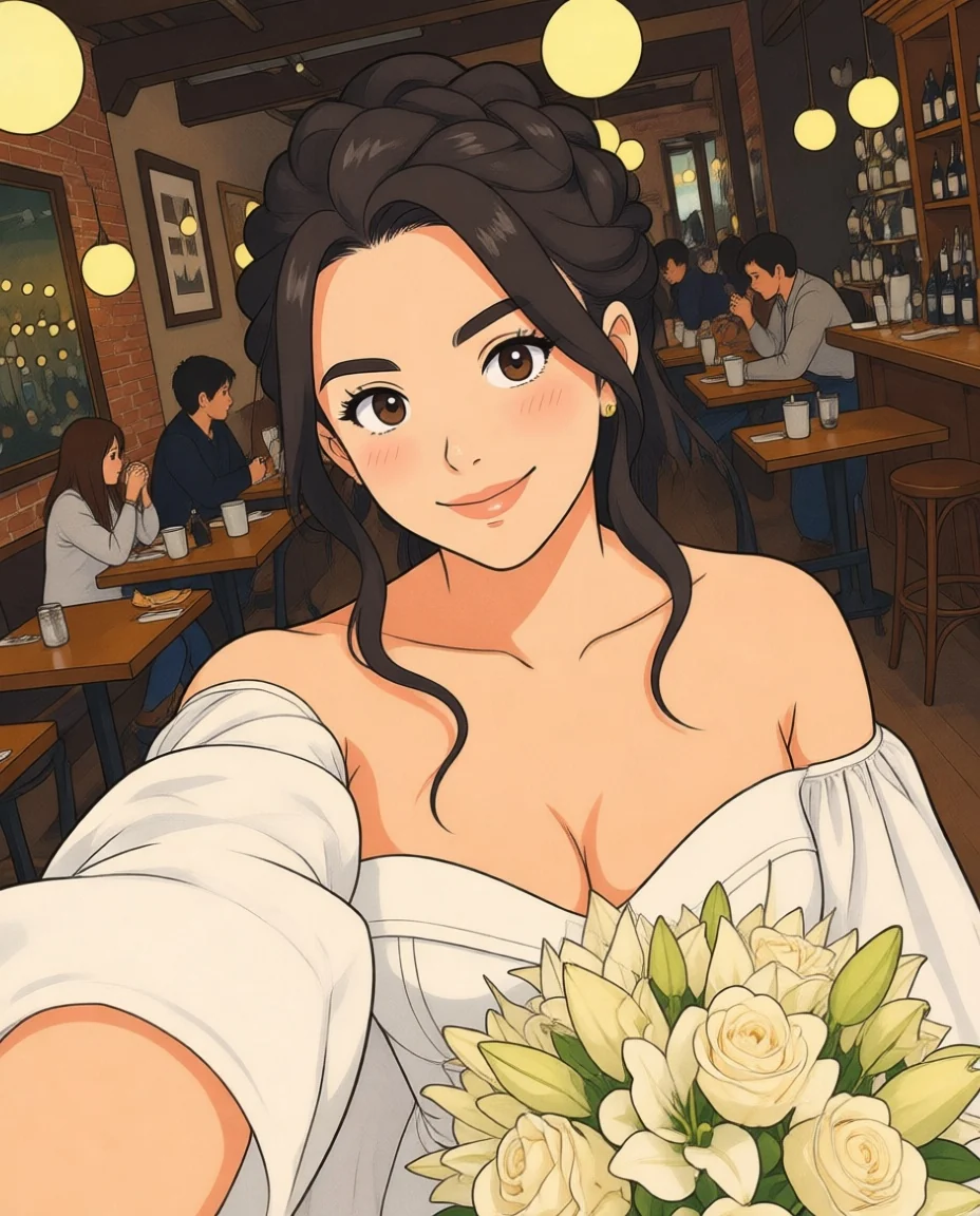 Selfie transformed into Ghibli-style artwork