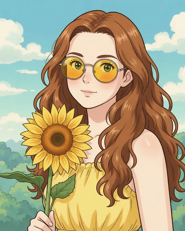 After: A portrait reimagined as hand-painted anime artwork