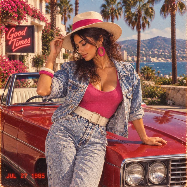 1980s retro profile portrait
