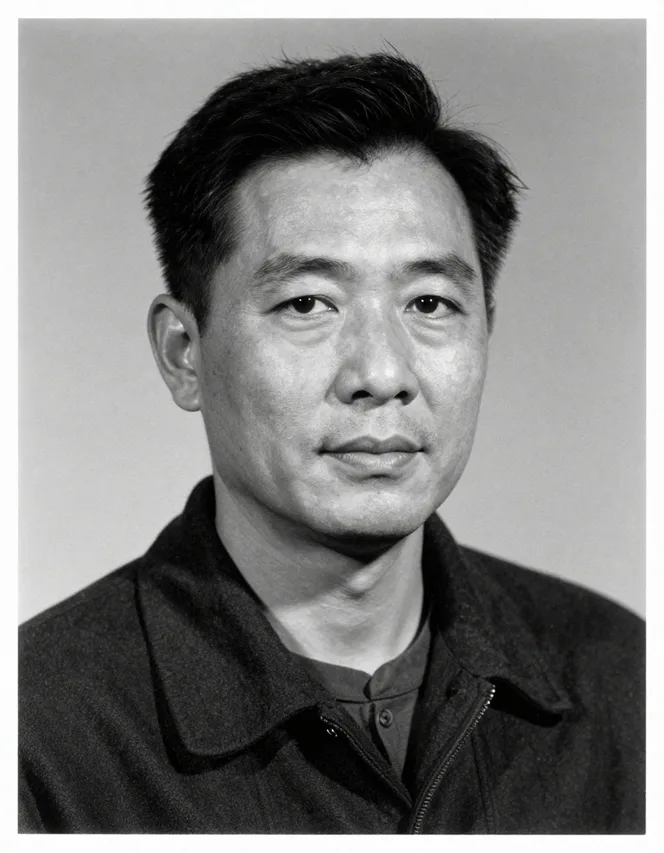 Clean, flat scan of an old black and white portrait