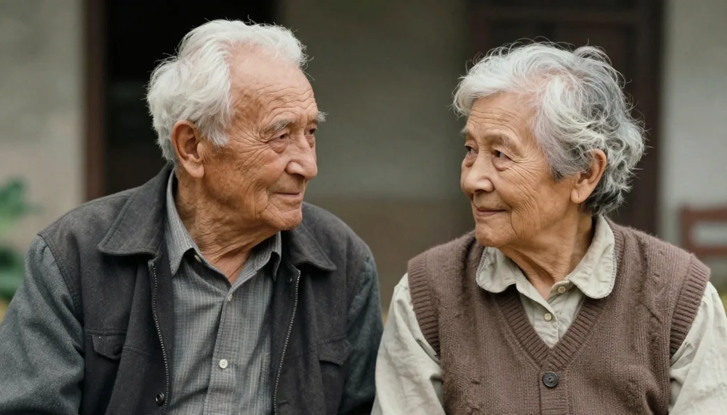 Grandparents portrait restored in natural color